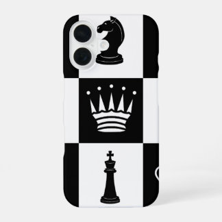 Coque iPhone 16 Étui iPhone 16 Pièces d'Échecs Classiques