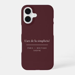 Coque iPhone 16 Étui iPhone Burgundy L'art de la Simplicité