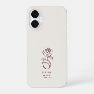 Coque iPhone 16 Étui iPhone en ivoire personnalisé MAMA Rose