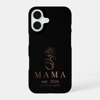 Coque iPhone 16 Étui iPhone MAMA Rose personnalisé minimaliste | C