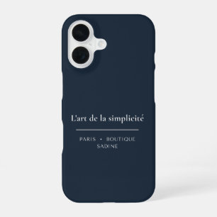 Coque iPhone 16 Étui iPhone Navy L'art de la Simplicité