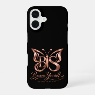 Coque iPhone 16 Étui iPhone papillon en or rose esthétique   Minim