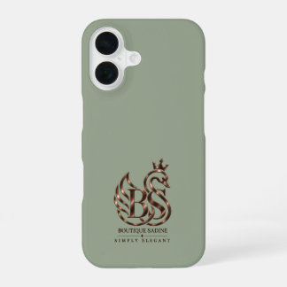 Coque iPhone 16 Étui iPhone Vert Sauge Minimaliste Cygne Élégant