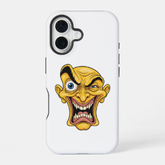 Coque iPhone 16 Étui iPhone Visage Caricatural Jaune Fou