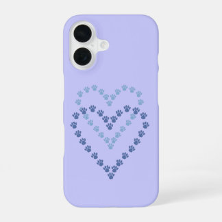 Coque iPhone 16 Étui Paw Print Case-Mate pour iPhone 16 Bleu & Lav