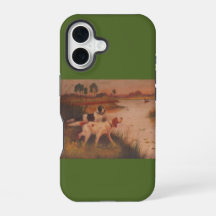 Étui pour iPhone 16 Bird Dogs vert olive foncé