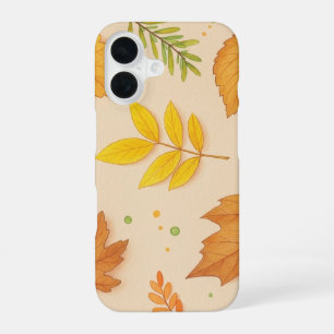 Coque iPhone 16 Étui pour iPhone 16 Feuilles d'Automne Esthétiques