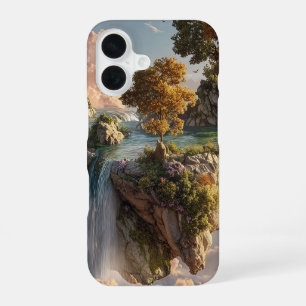 Coque iPhone 16 Falaises flottantes surréalistes avec cascades