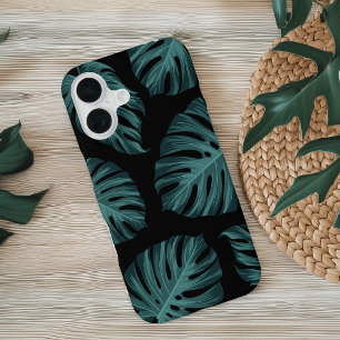 Coque iPhone 16 Feuilles Botaniques Tropicales Monstera Motif Été