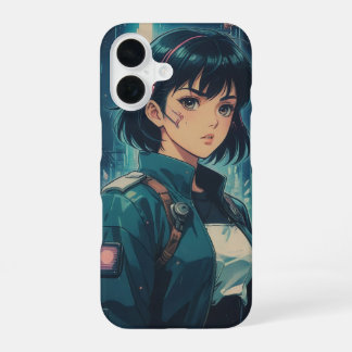 Coque iPhone 16 Fille Anime Cyperpunk