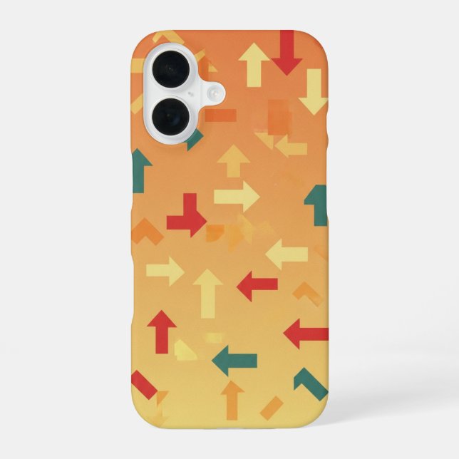 Coque iPhone 16 Flèches Rétro Pixel (Verso)