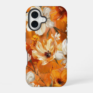 COQUE iPhone 16 FLEURS D'ANÉMONE D'AUTOMNE COQUELICOT JAUNE ORANGE