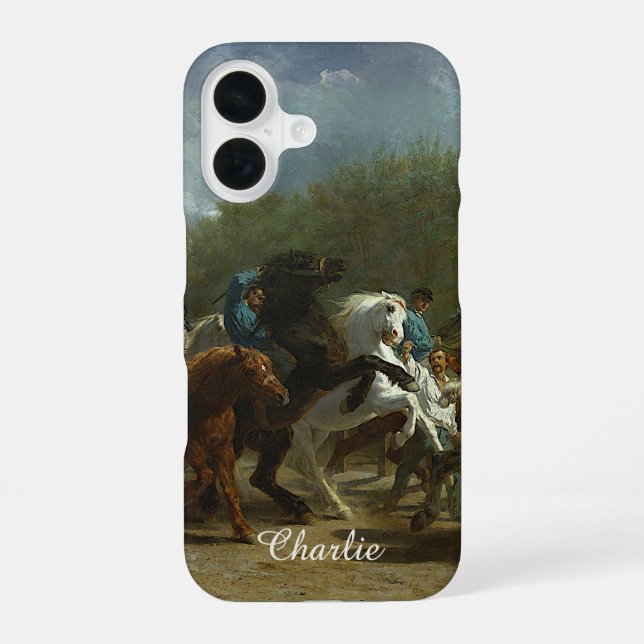 Coque iPhone 16 Foire aux chevaux personnalisée – Rosa Bonheur  (Verso)