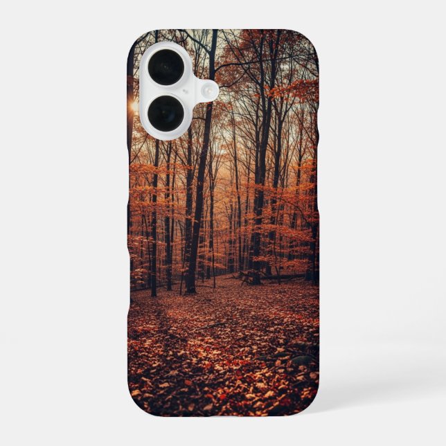 Coque iPhone 16 Forêt Rétro d'Automne (Verso)