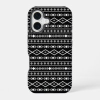 Formes aztèques Motif blanc gris noir