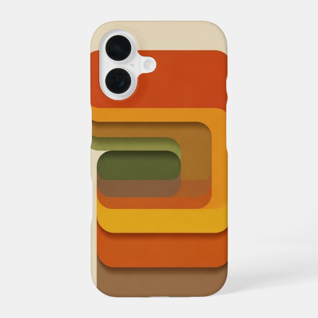 Coque iPhone 16 Formes géométriques superposées rétro (Verso)