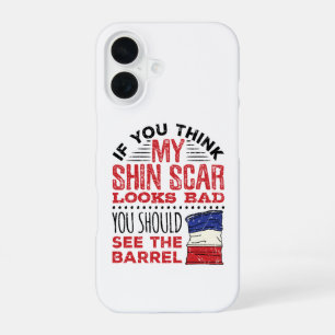 Coque iPhone 16 Funny Barrel Racing Shin Scar Rodeo Cowgirl