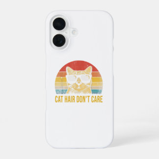 Coque iPhone 16 Funny Cat Hair Don't Care Card for Cat Lovers