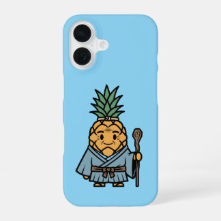 Coque iPhone 16 Funny Pineapple Sensei Master Samurai Illustration