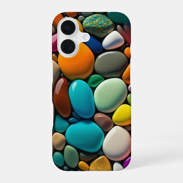 Coque iPhone 16 Galets brillants Design Téléphone Boîtier pour iPh (Verso)