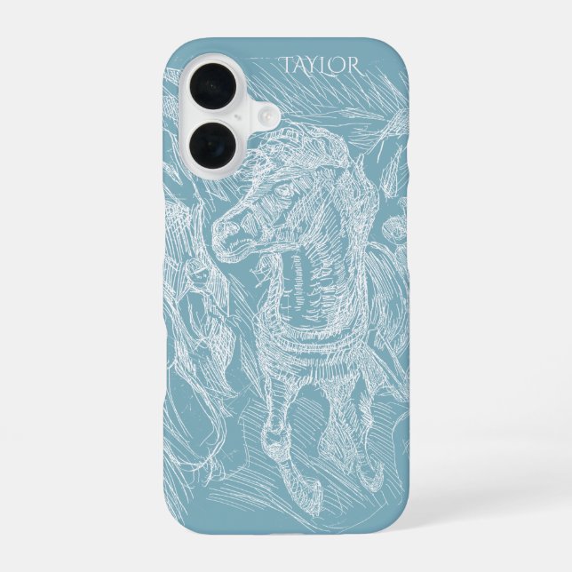 Coque iPhone 16 Galloping Horse – Edvard Munch – Personalized  (Verso)