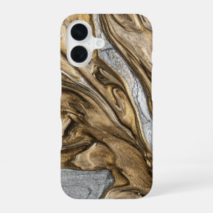 Coque iPhone 16 glamour 002 liquide couleurs marron