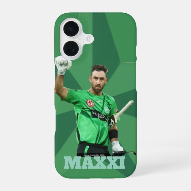Coque iPhone 16 Glenn Maxwell Melbourne Stars Cricket Fan Art (Verso)