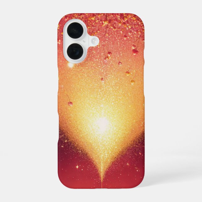 Coque iPhone 16 Golden Glow & Heart Romantic Phone Case (Verso)