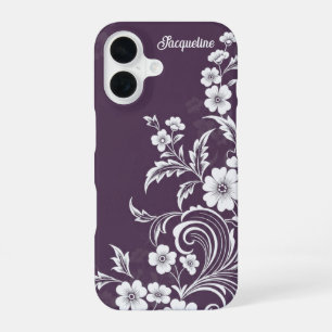 Coque iPhone 16 Grace de fleurs de prune