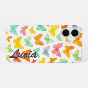 Coque iPhone 16 Grâce en une ligne : Silhouette de papillon