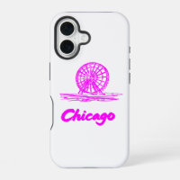 Grande Roue Navy Pier Chicago Néon Rose