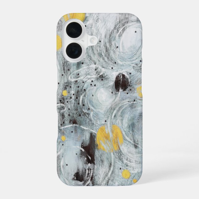 Coque iPhone 16 Gray Abstract Artistic Texture Design (Verso)