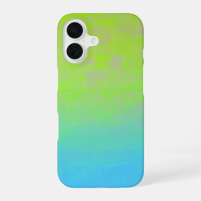 Coque iPhone 16 Green Blue Gradient Minimal (Verso)