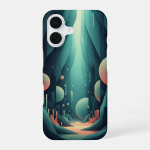 Coque iPhone 16 Grotte sous-marine abstraite