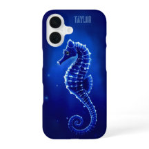 Hippocampe bleu néon personnalisé