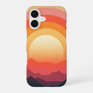 Coque iPhone 16 Horizon Solaire Rétro
