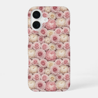 Coque iPhone 16 Hyper-Realistic 3D Pastel Rose & Peony