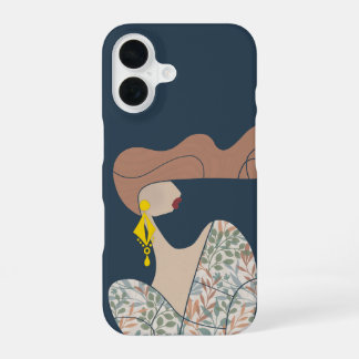 Coque iPhone 16 Illustration de mode femme élégante Art moderne