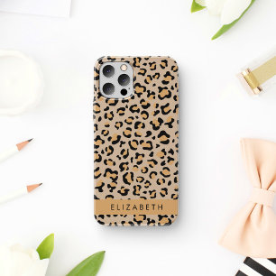 Coque iPhone 16 Impression léopard, Taches, Léopard Brun, Votre No
