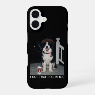 Coque iPhone 16 J'ai Ce Chien En Moi, Mème Amusant de Border Colli