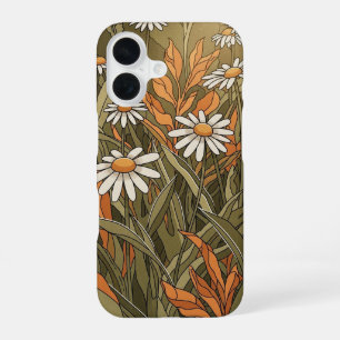 Coque iPhone 16 Jardin de marguerites vintage