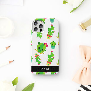 Coque iPhone 16 Joli Cactus, Motif Cactus, Succulente, Votre Nom