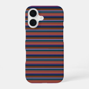 Coque iPhone 16 Jolies rayures colorées rétro