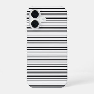 Coque iPhone 16 Jolies rayures noires et blanches