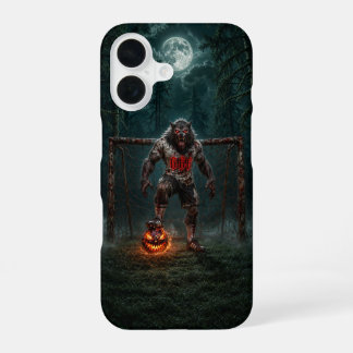 Coque iPhone 16 Joueur de football Loup-Garou Art Horreur Hallowee