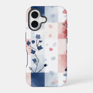 Coque iPhone 16 Kawaii En vichy Téléphone Pastel