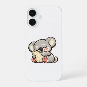 Coque iPhone 16 Koala Mignon Endormi avec Oreiller