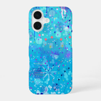 Coque iPhone 16 La machine à bulles : Art abstrait bleu