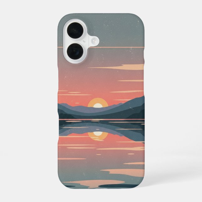 Coque iPhone 16 Lac Rétro Pastel (Verso)
