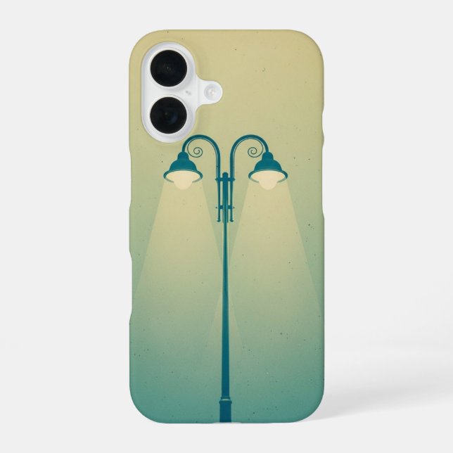 Coque iPhone 16 Lampe de rue double vintage (Verso)